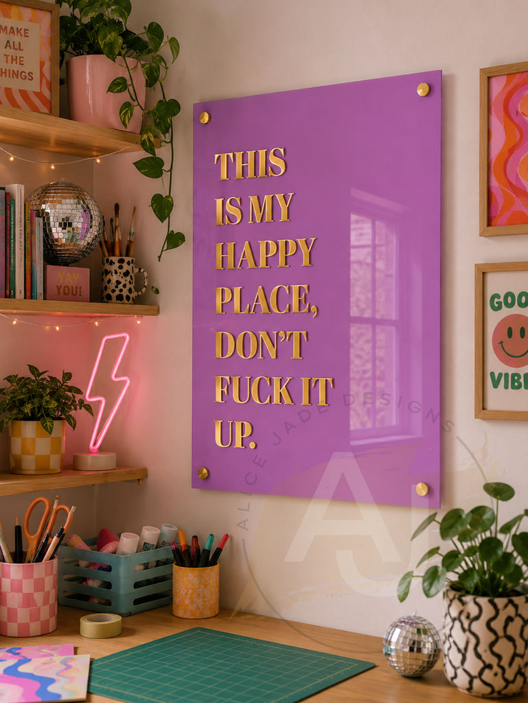 Wall Art 3D Quote Acrylic Sign | This is my happy place