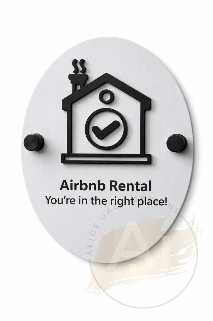 Holiday Let Arrival Sign – “You’re in the Right Place” Acrylic Plaque