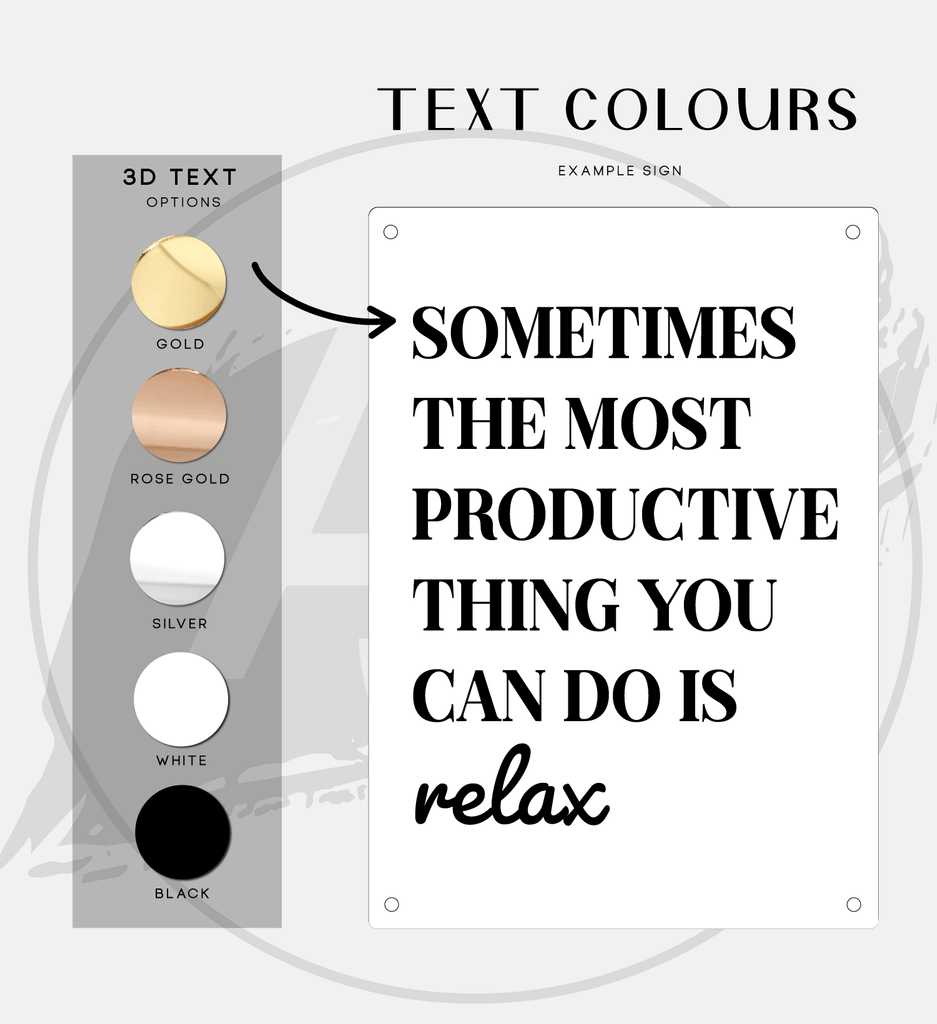 Wall Art 3D Quote Acrylic Sign | 'Sometimes the Most Productive Thing You Can Do Is Relax'