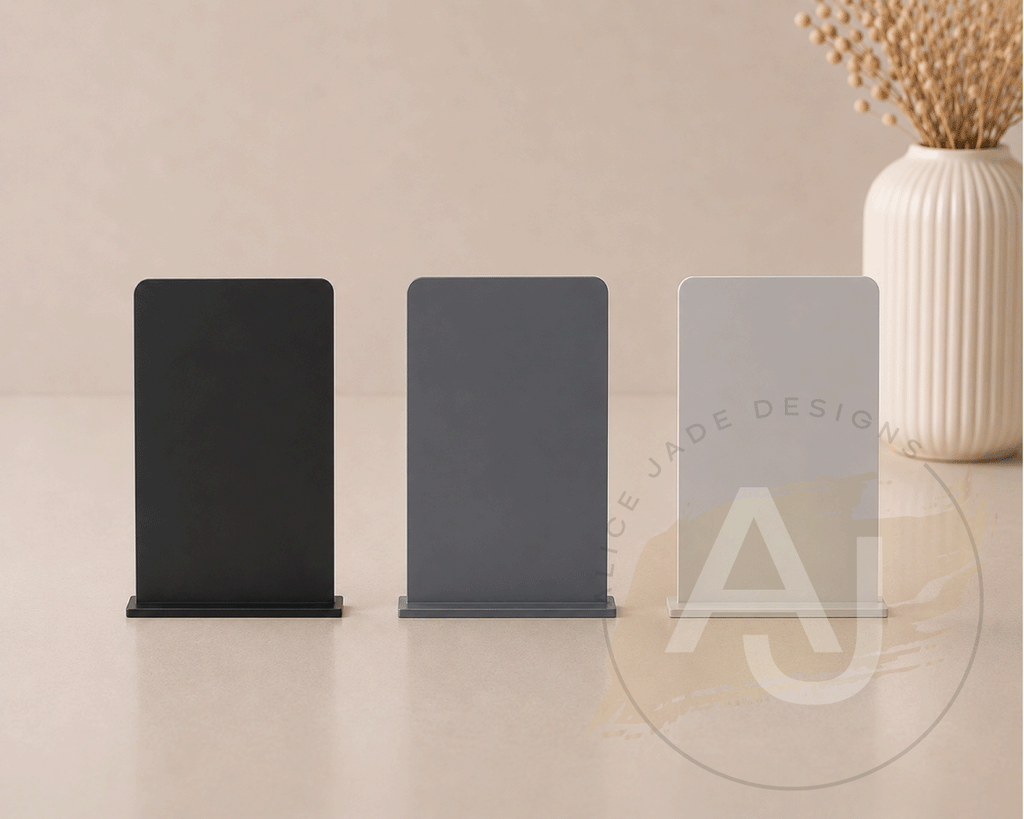 A5 Acrylic Rectangle Signs | Small Freestanding Sign | Market Display Sign | Modern Acrylic Place Card