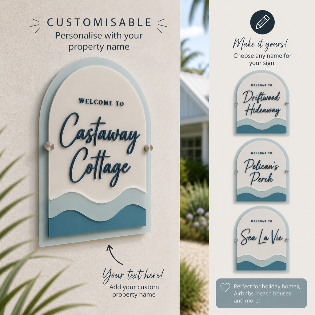 Personalised Coastal Acrylic House Sign