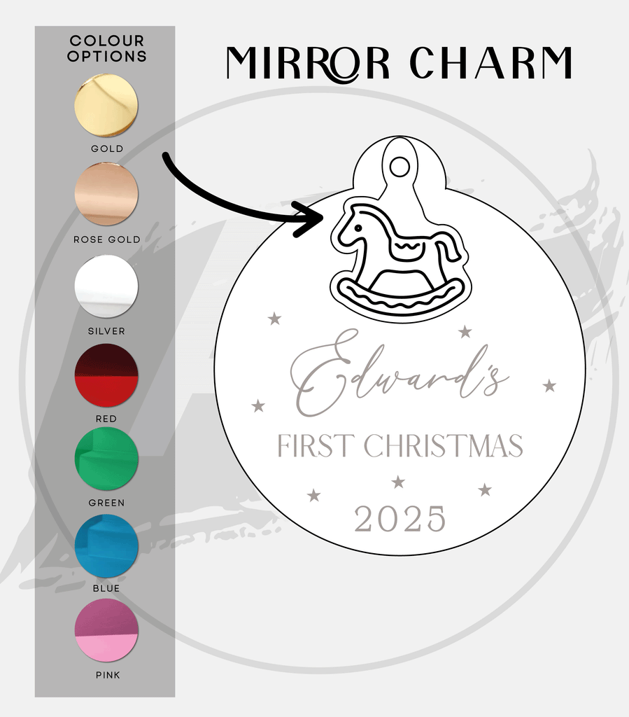 Baby's First Christmas Decoration | Rocking Horse Charm Bauble