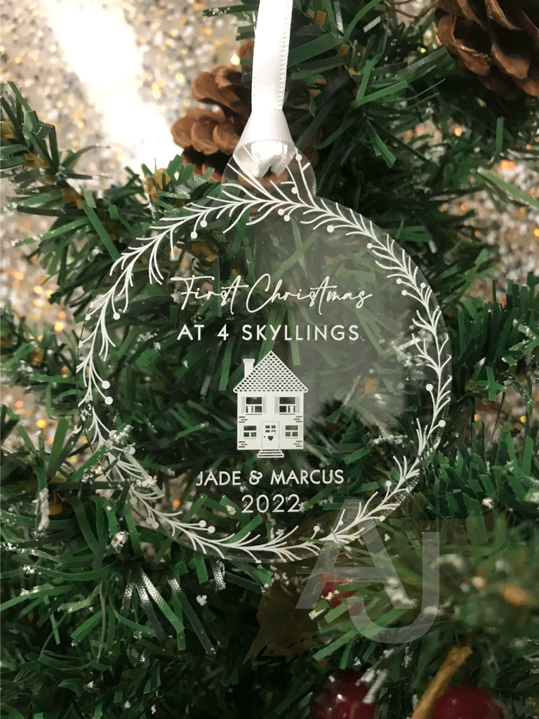 Personalised New Home Christmas Tree Bauble Decoration