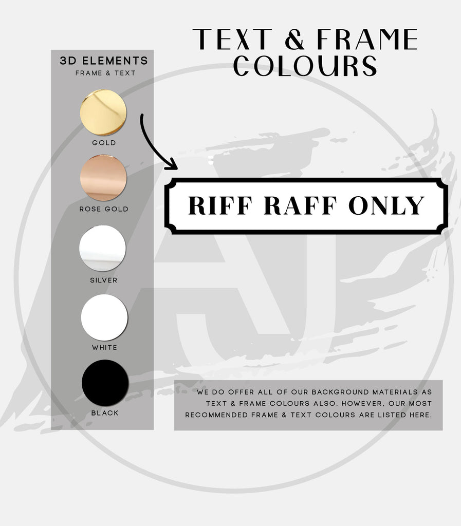 Riff Raff Only Street Style Acrylic Sign