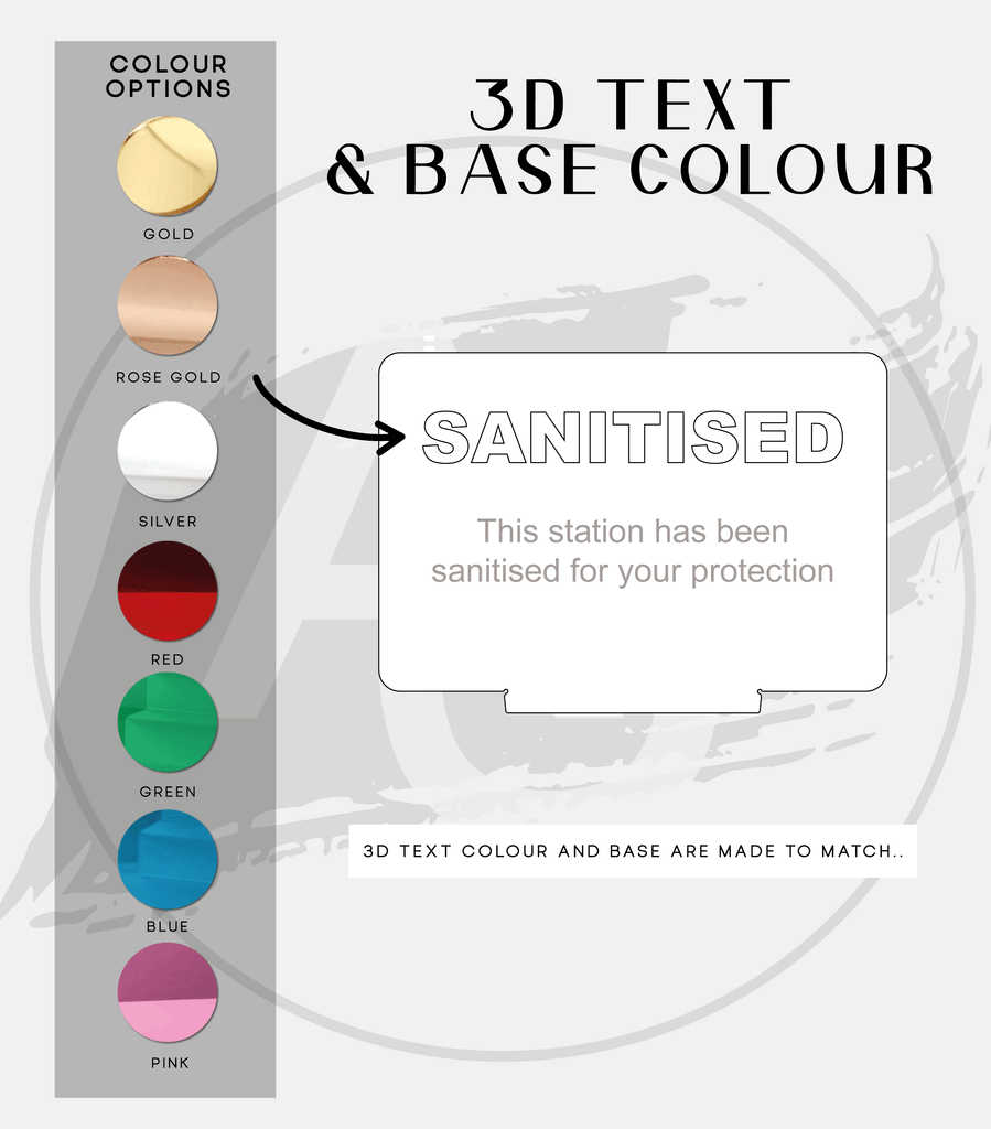 Mini Sanitized Acrylic Salon Sign | Free Standing
