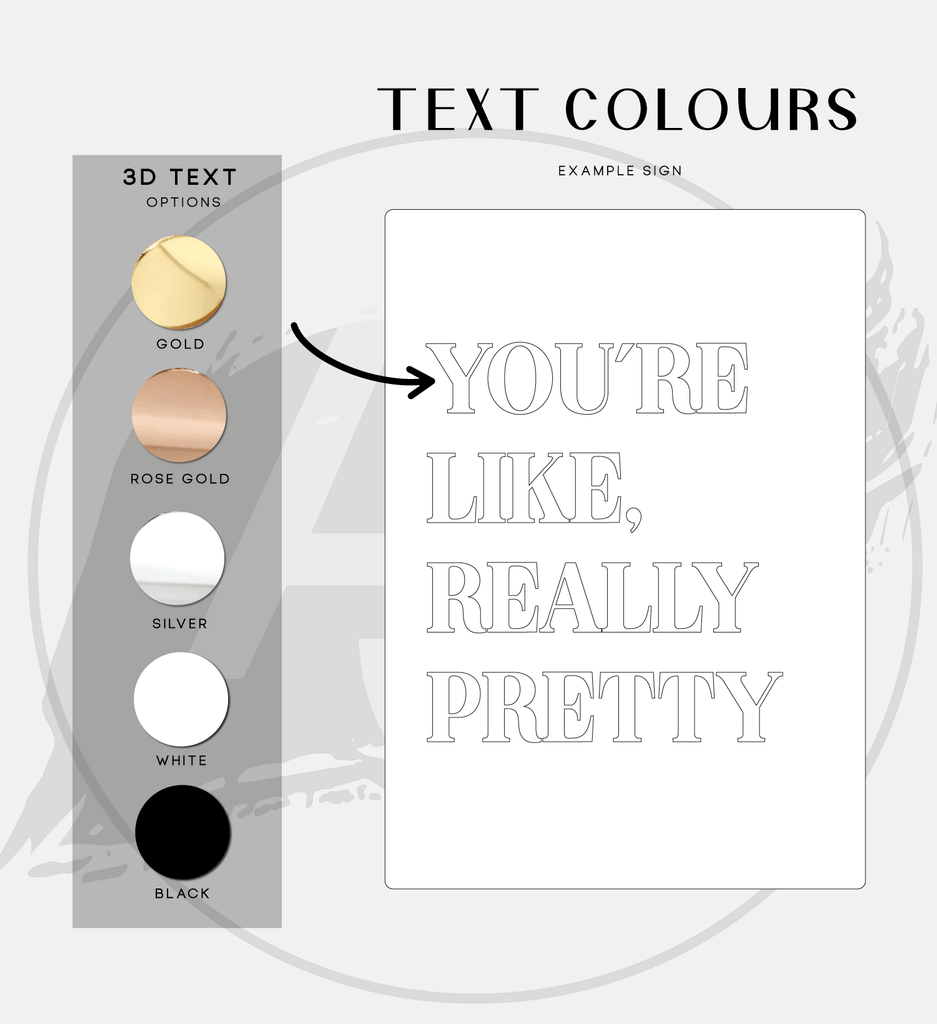 Wall Art 3D Quote Acrylic Sign | You're Like Really Pretty
