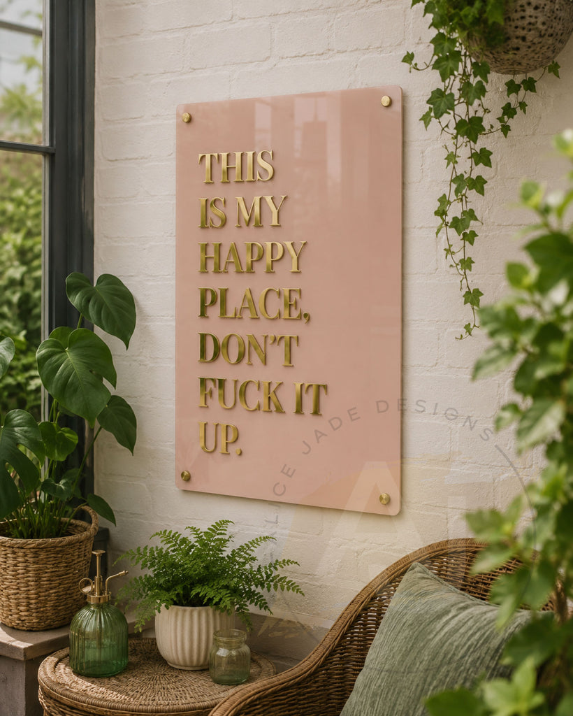 Wall Art 3D Quote Acrylic Sign | This is my happy place