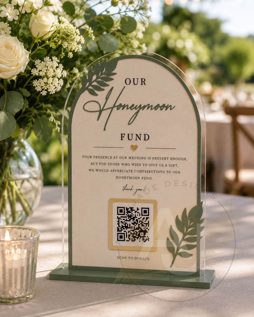 Honeymoon Fund/ Wedding Gift QR code Wedding Acrylic Sign