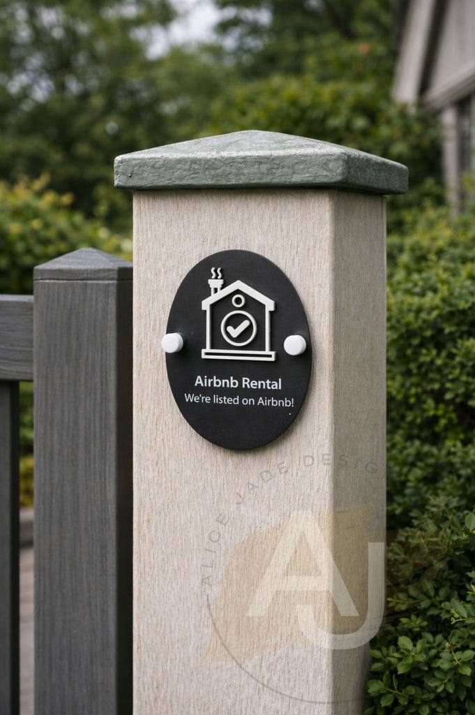 Custom Acrylic Airbnb Rental Sign – Modern Outdoor Property Advertising Plaque