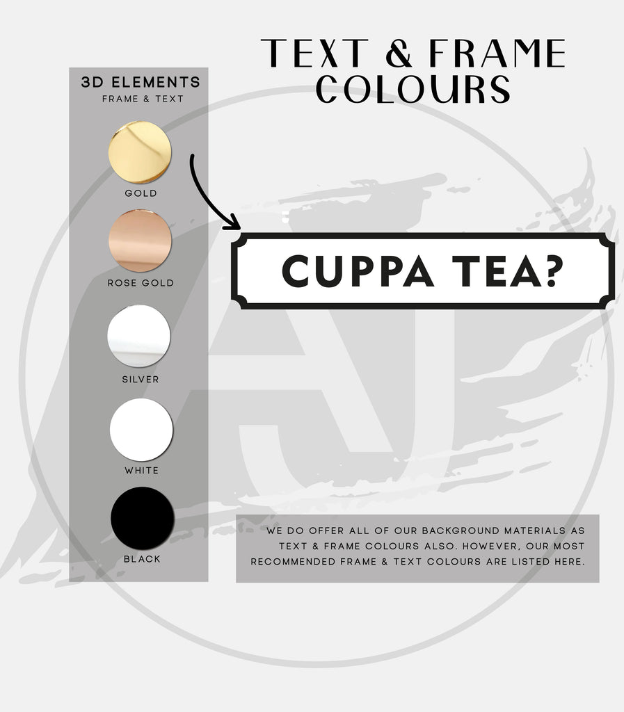 Cuppa Tea? Street Style Acrylic Sign