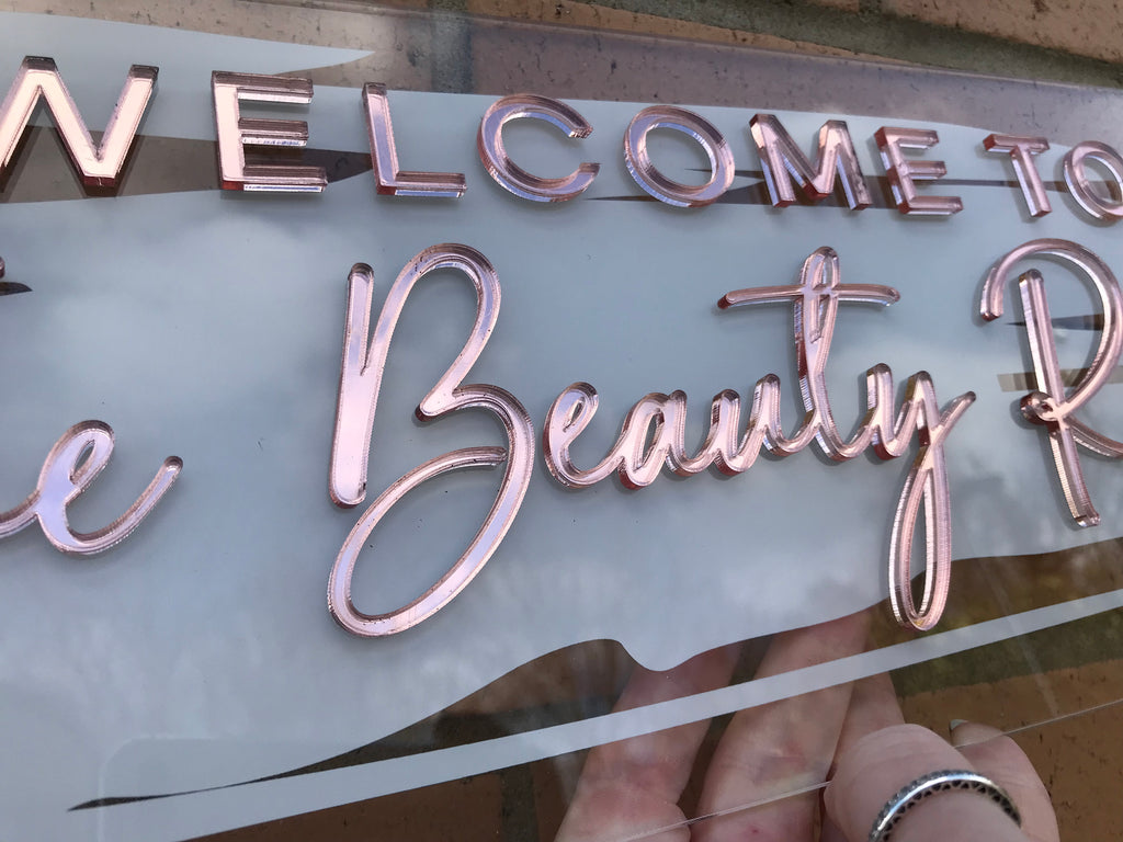 Personalised Welcome Sign | Acrylic 3D | Paint Wash | Salon Sign | Business Sign | Wall Sign