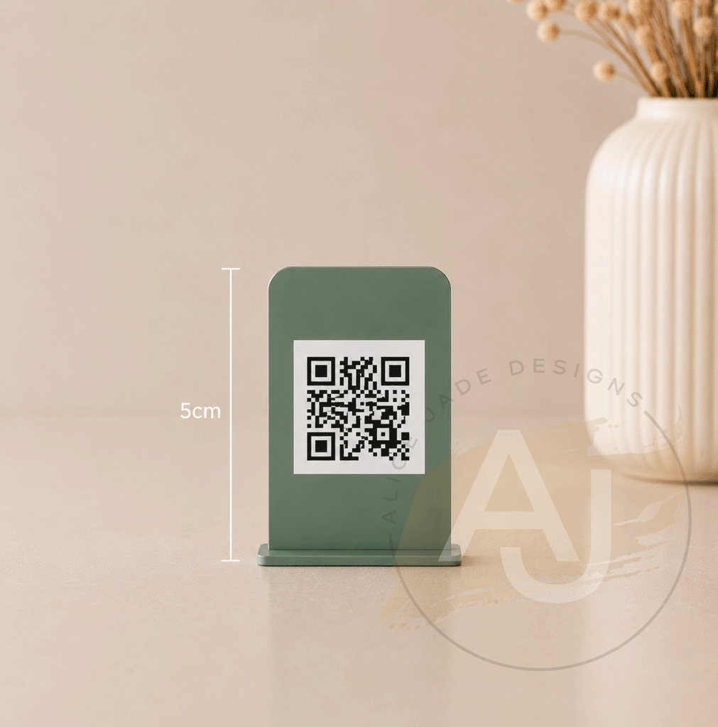 Modern Acrylic QR Code Sign | Mini Freestanding QR Display | Small Business Payment Sign | Market Stall QR Stand