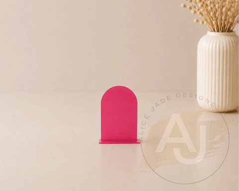 Mini Acrylic Arch Signs | Small Freestanding Sign | Market Display Sign | Modern Acrylic Place Card