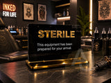 Mini Sterile Equipment Acrylic Sign | Free Standing