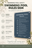 Custom Swimming Pool Rules Plaque | Personalised Outdoor Acrylic Sign for Airbnb & Holiday Rentals
