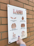 Lash Aftercare Advice Acrylic A3 Wall Sign | Beauty Sign | Business Sign | Spa Sign | Salon Sign | Salon Decor