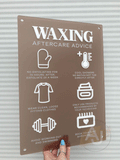 Waxing Aftercare Advice Acrylic A3 Wall Sign | Beauty Sign | Business Sign | Spa Sign | Salon Sign | Salon Decor