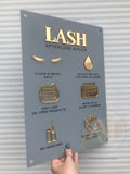 Lash Aftercare Advice Acrylic A3 Wall Sign | Beauty Sign | Business Sign | Spa Sign | Salon Sign | Salon Decor