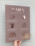 Nail Aftercare Advice Acrylic A3 Wall Sign | Beauty Sign | Business Sign | Spa Sign | Salon Sign | Salon Decor