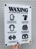 Waxing Aftercare Advice Acrylic A3 Wall Sign | Beauty Sign | Business Sign | Spa Sign | Salon Sign | Salon Decor