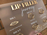 Lip Filler Journey Aftercare Advice Acrylic A3 Wall Sign | Beauty Sign | Business Sign | Spa Sign | Salon Sign | Salon Decor