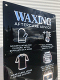 Waxing Aftercare Advice Acrylic A3 Wall Sign | Beauty Sign | Business Sign | Spa Sign | Salon Sign | Salon Decor