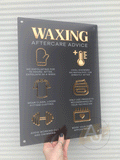 Waxing Aftercare Advice Acrylic A3 Wall Sign | Beauty Sign | Business Sign | Spa Sign | Salon Sign | Salon Decor