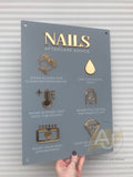Nail Aftercare Advice Acrylic A3 Wall Sign | Beauty Sign | Business Sign | Spa Sign | Salon Sign | Salon Decor