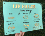 Lip Filler Journey Aftercare Advice Acrylic A3 Wall Sign | Beauty Sign | Business Sign | Spa Sign | Salon Sign | Salon Decor