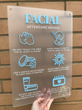 Facial Aftercare Advice Acrylic A3 Wall Sign | Beauty Sign | Business Sign | Spa Sign | Salon Sign | Salon Decor