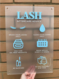 Lash Aftercare Advice Acrylic A3 Wall Sign | Beauty Sign | Business Sign | Spa Sign | Salon Sign | Salon Decor