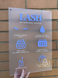 Lash Aftercare Advice Acrylic A3 Wall Sign | Beauty Sign | Business Sign | Spa Sign | Salon Sign | Salon Decor