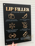 Lip Filler Aftercare Advice Acrylic A3 Wall Sign | Beauty Sign | Business Sign | Spa Sign | Salon Sign | Salon Decor