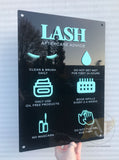 Lash Aftercare Advice Acrylic A3 Wall Sign | Beauty Sign | Business Sign | Spa Sign | Salon Sign | Salon Decor