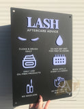 Lash Aftercare Advice Acrylic A3 Wall Sign | Beauty Sign | Business Sign | Spa Sign | Salon Sign | Salon Decor