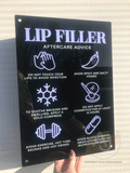 Lip Filler Aftercare Advice Acrylic A3 Wall Sign | Beauty Sign | Business Sign | Spa Sign | Salon Sign | Salon Decor