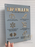 Lip Filler Aftercare Advice Acrylic A3 Wall Sign | Beauty Sign | Business Sign | Spa Sign | Salon Sign | Salon Decor