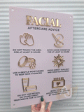 Facial Aftercare Advice Acrylic A3 Wall Sign | Beauty Sign | Business Sign | Spa Sign | Salon Sign | Salon Decor