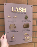 Lash Aftercare Advice Acrylic A3 Wall Sign | Beauty Sign | Business Sign | Spa Sign | Salon Sign | Salon Decor