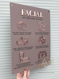 Facial Aftercare Advice Acrylic A3 Wall Sign | Beauty Sign | Business Sign | Spa Sign | Salon Sign | Salon Decor