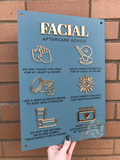 Facial Aftercare Advice Acrylic A3 Wall Sign | Beauty Sign | Business Sign | Spa Sign | Salon Sign | Salon Decor