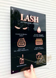 Lash Aftercare Advice Acrylic A3 Wall Sign | Beauty Sign | Business Sign | Spa Sign | Salon Sign | Salon Decor