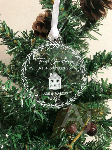Personalised New Home Christmas Tree Bauble Decoration