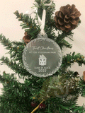 Personalised New Home Christmas Tree Frosted Bauble Decoration