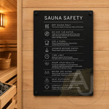 Custom Sauna Safety Plaque | Personalised Outdoor Acrylic Sign for Airbnb & Holiday Rentals