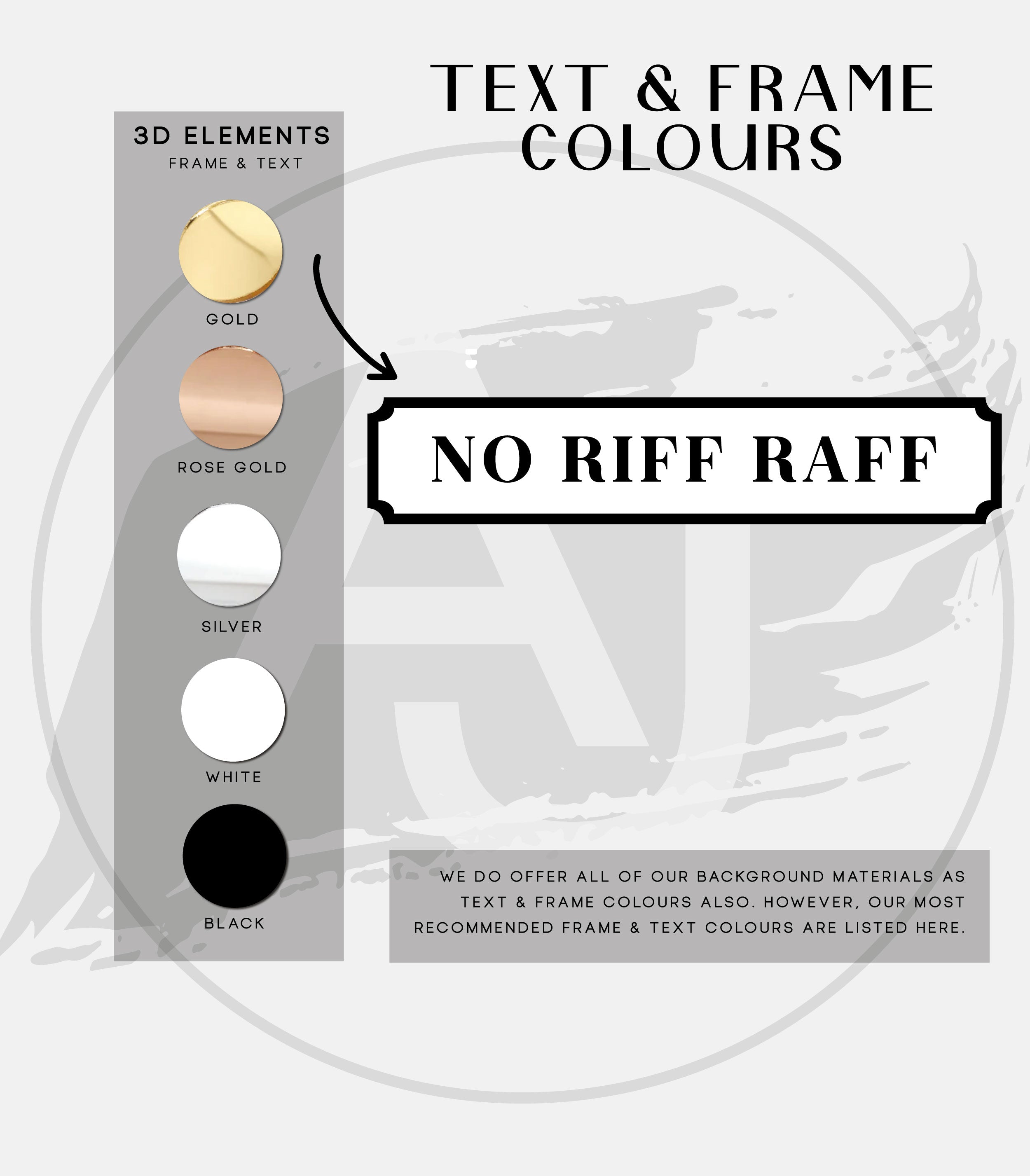 No Riff Raff Glass Sign No Riff Raff Street Style Acrylic Sign – Alice Jade Designs